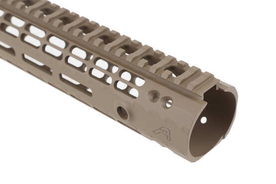 The Aero Precision 12in AR-15 Enhanced M-LOK Handguard has attachment slots for lights, lasers, and tactical accessories